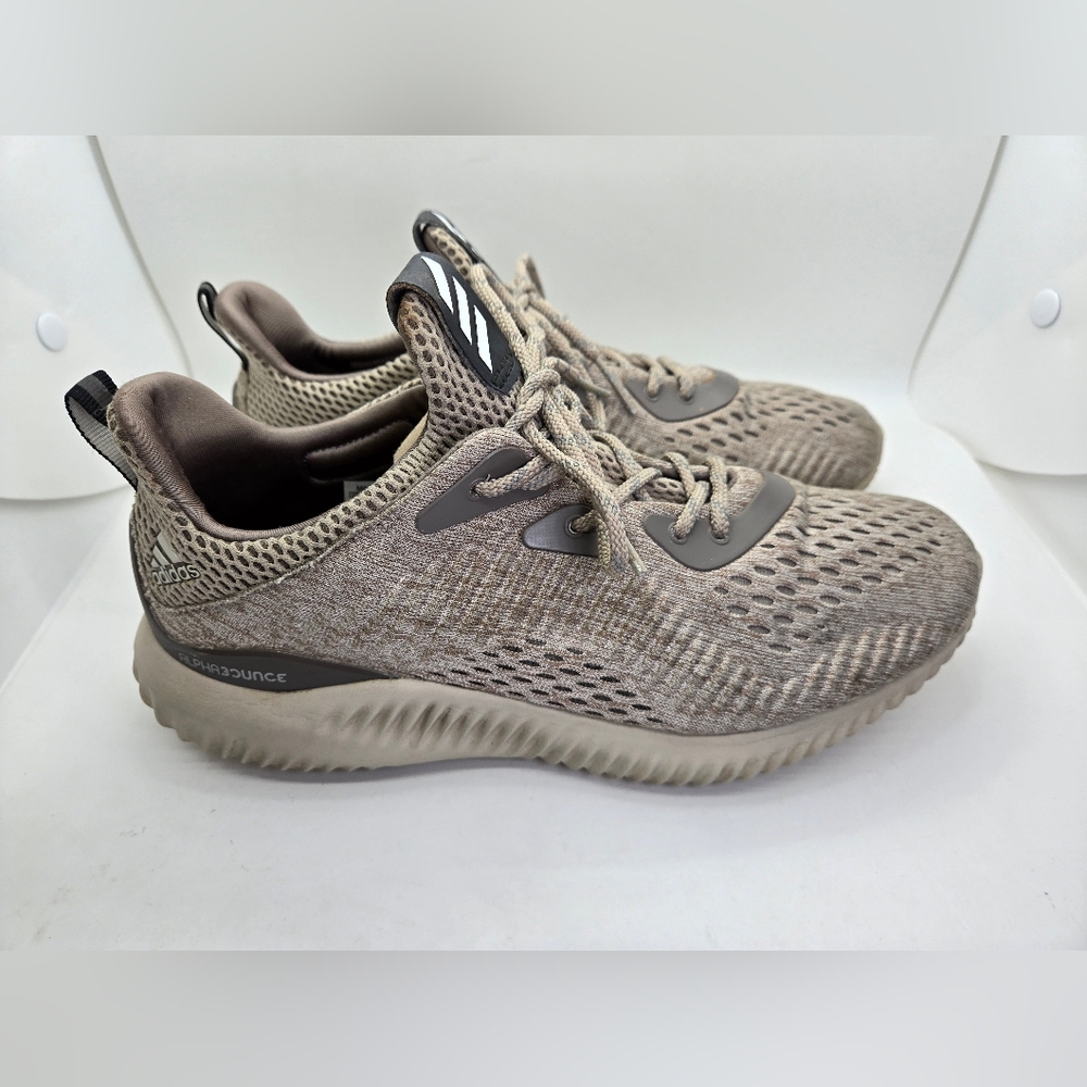 Adidas Alphabounce Shoes Men's 6.5 Beige Running Athletic Walking Gym Sneakers